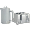 Sleek Textured Kettle and Four-Slice Toaster Set - Grey