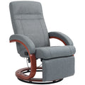 HOMCOM 135° Manual Reclining Swivel Chair, with Footrest - Grey
