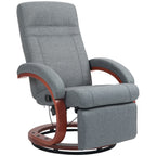 HOMCOM 135° Manual Reclining Swivel Chair, with Footrest - Grey