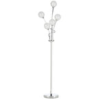 Floor Lamps for Living Room Bedroom with 5 Light, Modern Upright Standing Lamp, 34x25x156cm, Silver