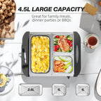 4.5L Stainless Steel Electric Buffet Server, with 3x Trays and Lids