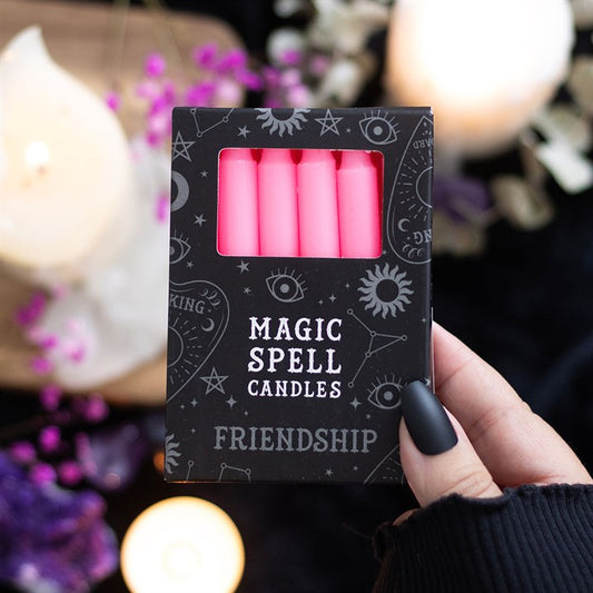 Set of 12 Pink 'Friendship' Spell Candles