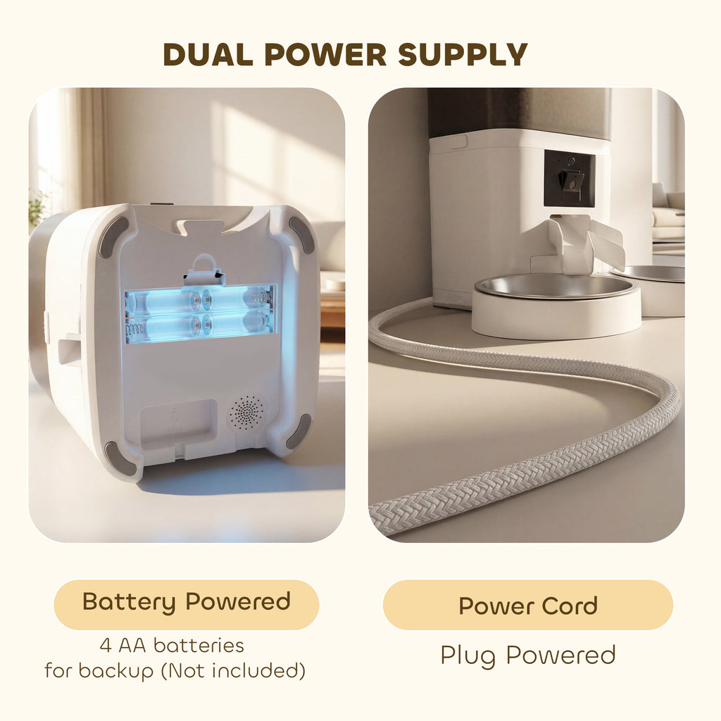PawHut Automatic Cat Feeder for 2 Cats with HD Camera?2.4G & 5G WiFi Pet Food Dispenser 6L APP Control