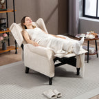 HOMCOM 150° Reclining Vintage Armchair, with footrest - Beige