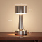 Cordless Table Lamp, Touch LED Desk Lamp with Rechargeable Battery, 3 Colour, for Bedroom Living Room, Silver