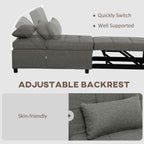 HOMCOM Four-In-One Single Sleeper Chair - Dark Grey