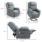 HOMCOM Riser and Recliner Chair with Vibration Massage, PU Leather Power Lift Chair for Elderly, Grey
