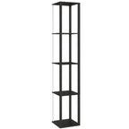 RGB LED Floor Lamp with Shelves, Modern Dimmable Standing Lamp with Remote Control, Adjustable Brightness & Speed for Living Room, Bedroom, Office, Black