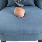 HOMCOM Tub Chair, Armless Single Sofa, Modern Button Tufted Armchair, Upholstered Linen Fabric Longue Accent Chair for Living Room, Bedroom, Set of 2, Blue