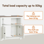 kleankin Under Sink Cabinet Bathroom Vanity Unit with Double Doors and Storage Shelves, 60 x 30 x 60cm, White