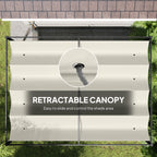Outsunny 4 x 3(m) Metal Pergola with Retractable Roof, Garden Gazebo Canopy Shelter for Outdoor, Patio, Cream White