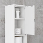 kleankin 180cm Slim Bathroom Cabinet with 9-layered Independent Storage for Family-friendly Storage  - White