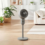 Air Circulator Fan Pedestal Cooling Fan with 3 Speed and Carry Handle, 9 Inch, Grey