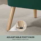 HOMCOM 117cm Loveseat Sofa Upholstered Small 2 Seater Sofa  with Thick Padded Seat and Rubber Wood Legs, Dark Green