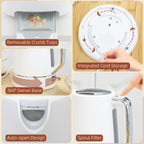 Kettle and Toaster Set, 1.7L 3000W Fast Boil Kettle & 2 Slice Toaster Kitchen Set with 6 Level Browning Controls, Defrost, Reheat, White