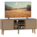 TV Cabinet Stand Unit for TVs up to 50'' with Foldable Drawers, Entertainment Centre for Living Room Brown