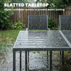 Outsunny 7 Pieces Outdoor Dining Set, Patio Table and Chairs for 6, Garden Dining Furniture Set with Slatted Tabletop