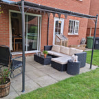 Outsunny 3x3m Metal Pergola with Canopy Garden Awning for Garden Parties, Grey