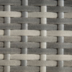 Outsunny Rattan Side Table, Outdoor Coffee Table with Plastic Board Under the Full Woven Table Top for Patio, Garden, Balcony, Mixed Grey