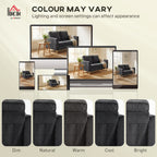 HOMCOM 2 Seater Sofa, 140 cm Loveseat Sofa with Spring Cushions, Metal Legs, 2 Pillows, Dark Grey
