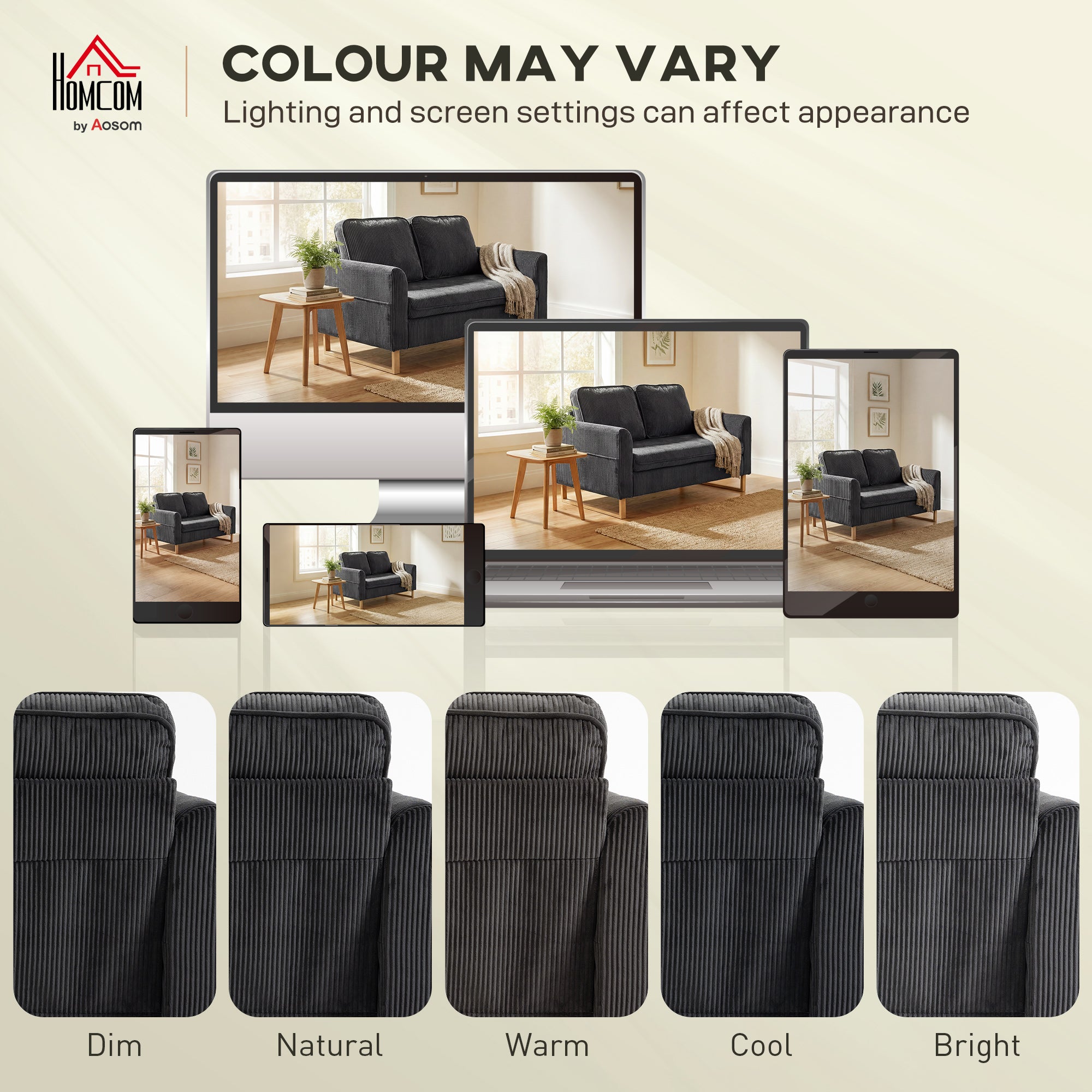 HOMCOM 2 Seater Sofa, 140 cm Loveseat Sofa with Spring Cushions, Metal Legs, 2 Pillows, Dark Grey