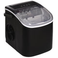 Ice Maker Machine Countertop, 12 KG in 24 H, 9 Cubes in 6 Mins, Portable Ice Cube Maker with Handle, Ice Scoop and Basket for Home Office Kitchen Bar Party RV, Black