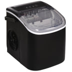 Ice Maker Machine Countertop, 12 KG in 24 H, 9 Cubes in 6 Mins, Portable Ice Cube Maker with Handle, Ice Scoop and Basket for Home Office Kitchen Bar Party RV, Black