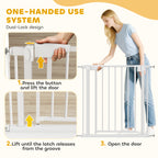 PawHut Baby Gate, Pet Safety Gate Pressure Fit, 76-81cm Wide with Two-Way Open, One-Hand Opening