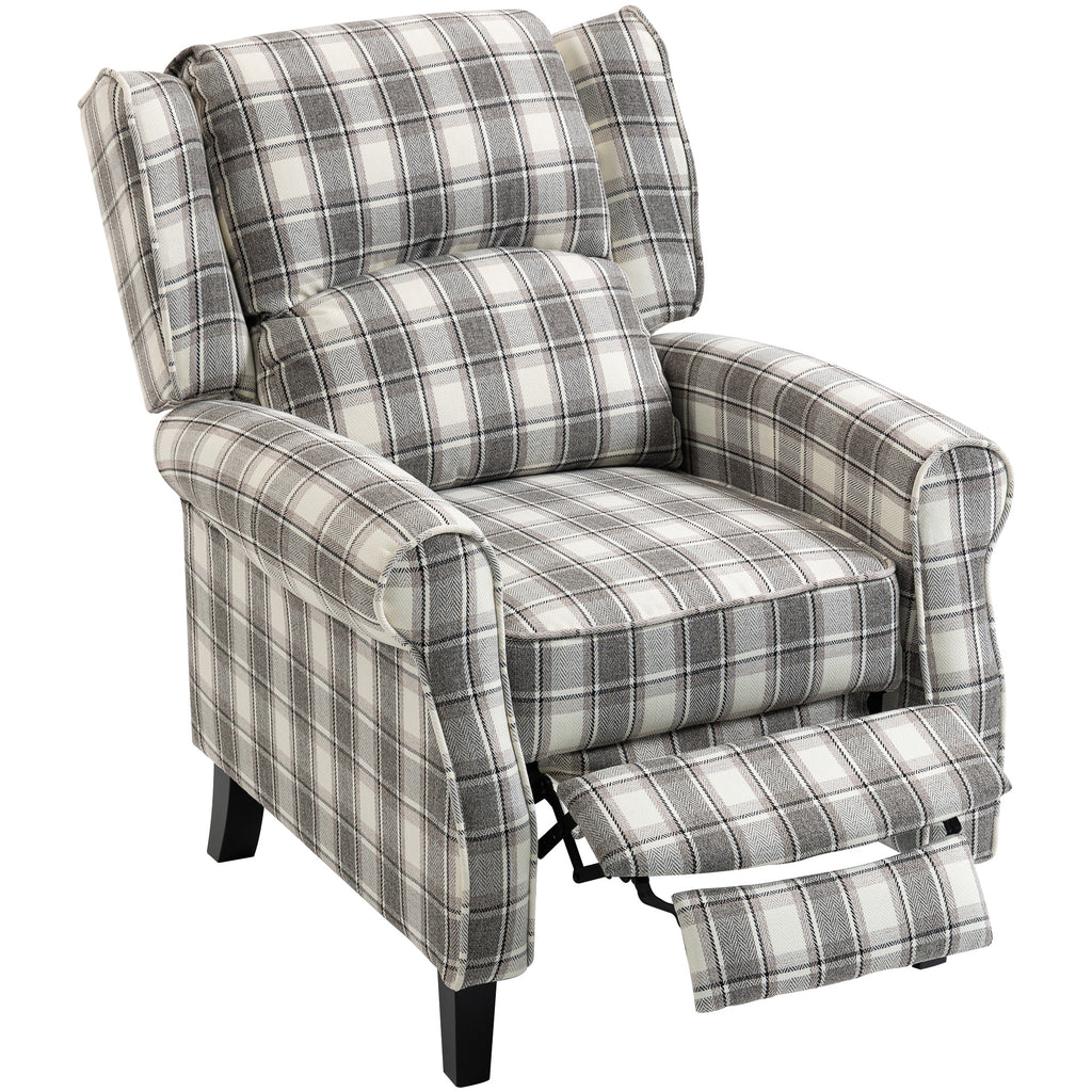 HOMCOM 160° Reclining Armchair, with Footrest - Grey and White