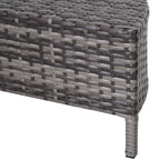 Outsunny 5 Pieces Rattan Garden Furniture Set, 4 Seater Half-Round Garden Sofa Set with Thickened Cushions, Wicker Conservatory Furniture with 4 Chairs, Rattan Coffee Table and Pillows, Grey