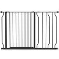 PawHut Wide Dog Safety Gate, with Door Pressure, for Doorways, Hallways, Staircases - Black