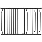 PawHut Wide Dog Safety Gate, with Door Pressure, for Doorways, Hallways, Staircases - Black