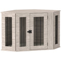 PawHut Dog Crate Furniture Side Table, with Cushion, 104 x 55 x 63cm - Walnut Brown