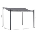 Outsunny 3x3m Metal Pergola with Canopy Garden Awning for Garden Parties, Grey