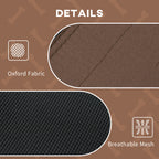 PawHut Outdoor Dog Bed with Removable Canopy, Portable Raised Dog Bed for Camping, Garden & Beach, Water-Resistant UV-Protection Mesh Pet Cot Sun Lounger, for Medium Pets, 76 x 61 x 73 cm, Brown