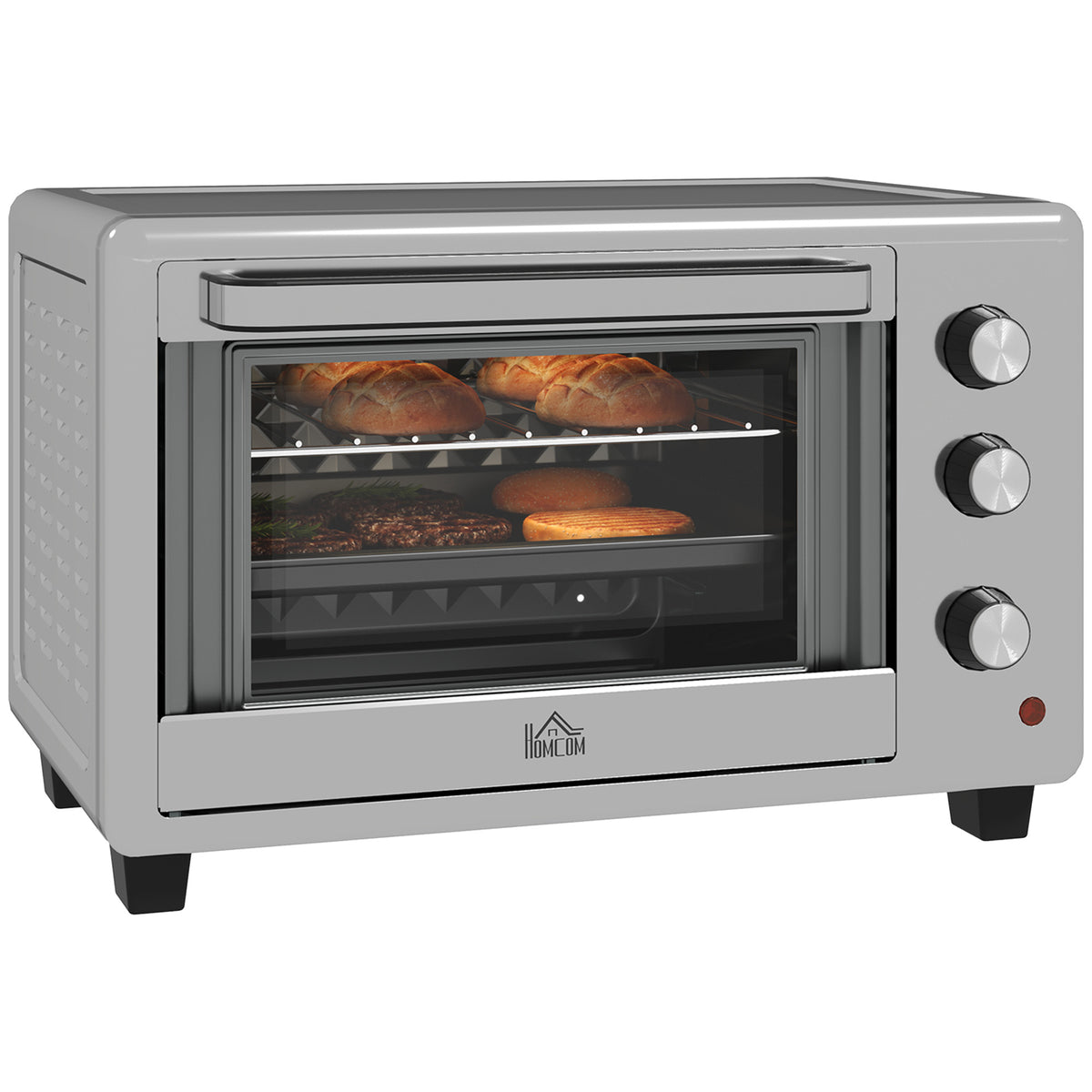 30L 60-230? Mini Electric Oven, with Accessories - Silver Tone