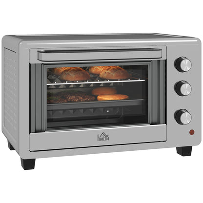 30L 60-230? Mini Electric Oven, with Accessories - Silver Tone