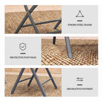 Outsunny 3 Pieces Outdoor Bistro Set, Glass Top Outdoor Table and 2 Folding Chairs with Protecting Feet, Grey