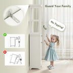 HOMCOM Tall Bathroom Cabinet, with Laundry Basket - White