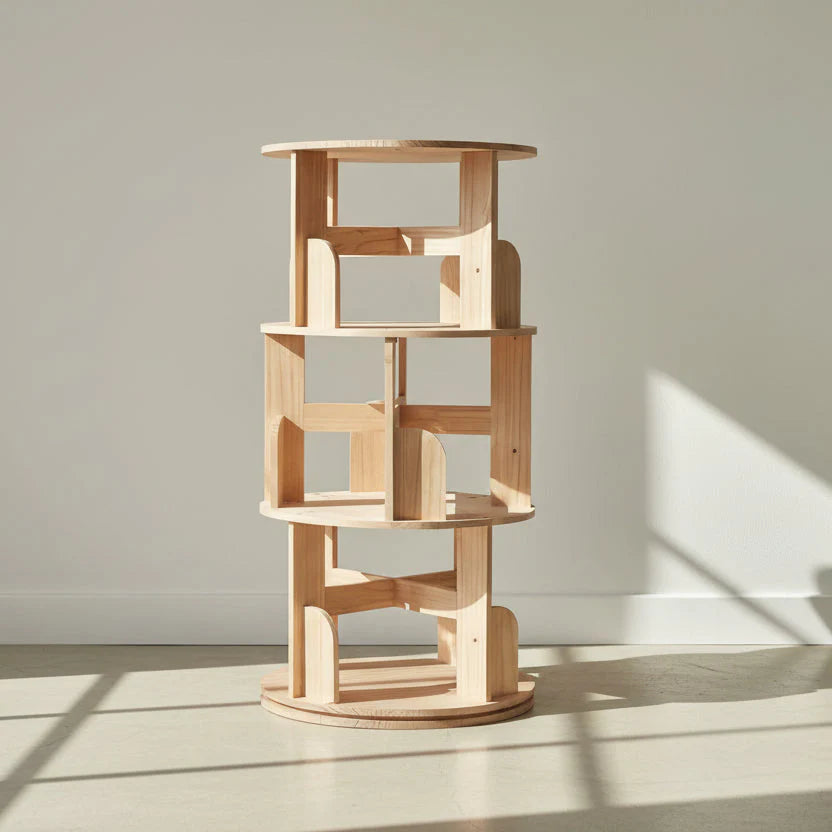 Rotating Modern Bookcase - Wooden 360