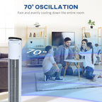 31" Freestanding Tower Fan, 3 Speed 3 Mode, 7.5H Timer, Oscillating, LED Panel, Remote Control, 31 Inch Standing Fan, White