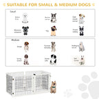 PawHut Wooden Pet Gate, Freestanding Dog Safety Barrier with 2 Support Feet, White