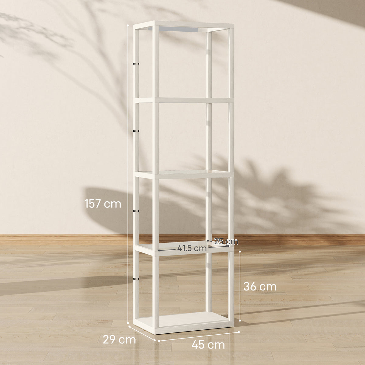 Four-Shelf Floor Lamp - Bleached Oak