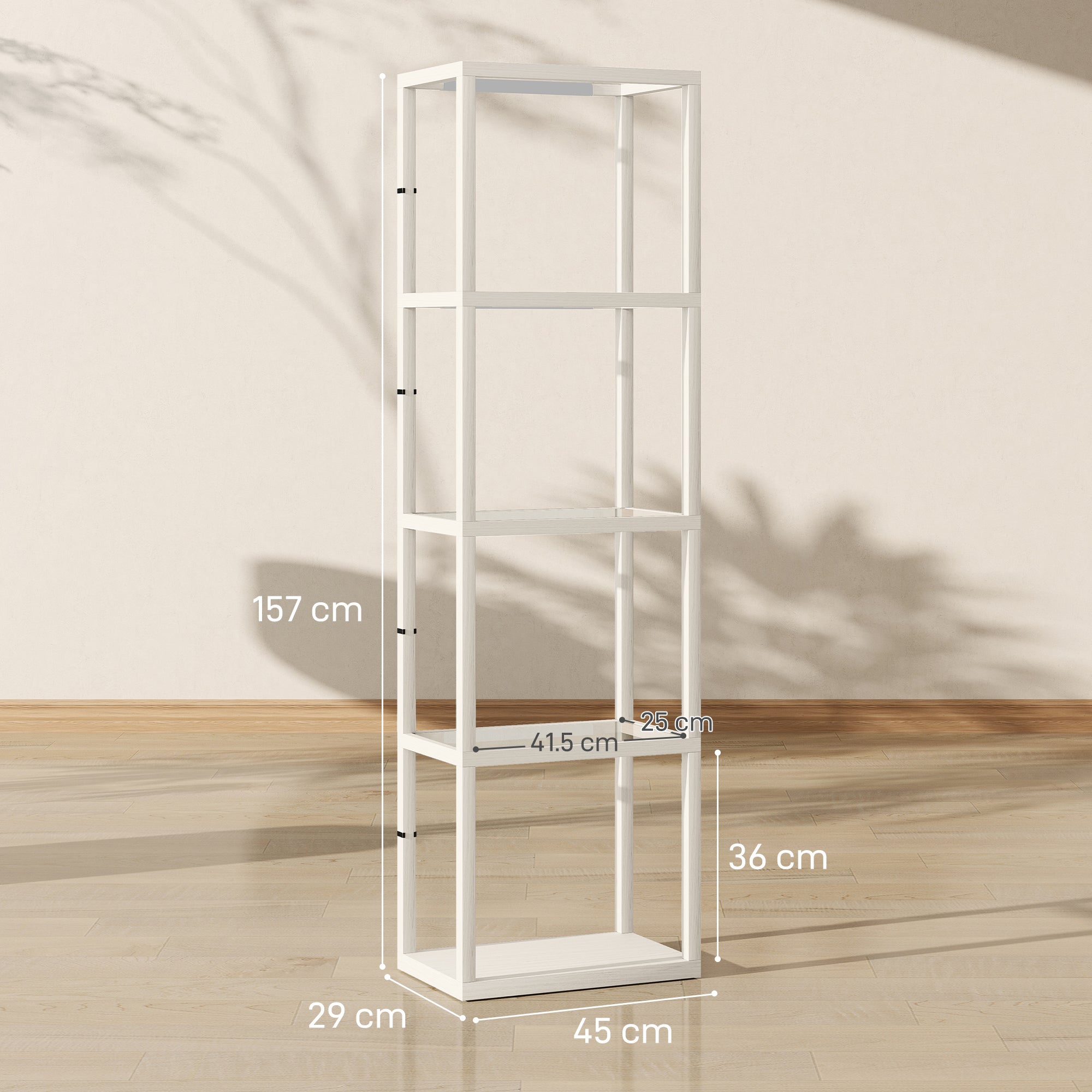 Four-Shelf Floor Lamp - Bleached Oak