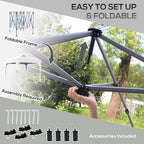 Outsunny 3 x 3(M) Pop Up Gazebo, UPF 50+ Foldable Canopy Tent with Wheeled Carrybag, 4 Leg Weight Bags, Height Adjustable Marquee Shelter 1 person easy setup for Outdoor Garden Patio Party, White