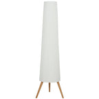 Dimmable Tripod Floor Lamp with Foot Switch, Nordic Standing Lamp with Fabric Shade, 153cm, White, White and Natural