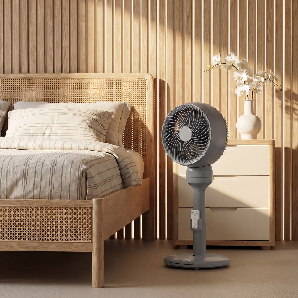 Air Circulator Fan Pedestal Cooling Fan with 3 Speed 3 Mode and Remote Control, 9 Inch, Grey