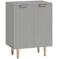 HOMCOM Sideboard Buffet Cabinet, Modern Kitchen Storage Cabinet with Adjustable Shelf and Metal Legs, Grey