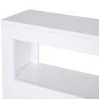 HOMCOM 72x16cm Narrow Bathroom Storage Unit w/ 2 Drawers Open Top 4 Wheels Slimline Modern Rolling Home Organisation