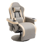 HOMCOM Manual Recliner Armchair PU Leather Lounge Chair w/ Adjustable Leg Rest, 135° Reclining Function, Grey
